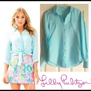 Light blue Lilly Pulitzer Anna Maria linen shirt